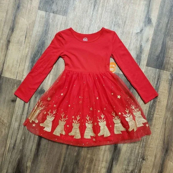 wonder nation christmas dress NWT Wonder Nation Girls Holiday Red Tutu Dress Christmas Reindeer